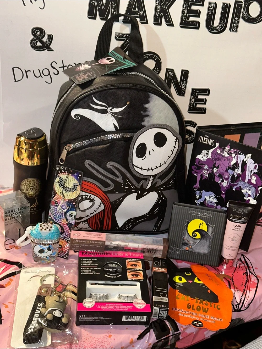 The Nightmare Before Christmas Jack & Sally BOO BACKPACK PURSE BUNDLE